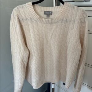 J Crew cable knit cashmere sweater - beige/ivory